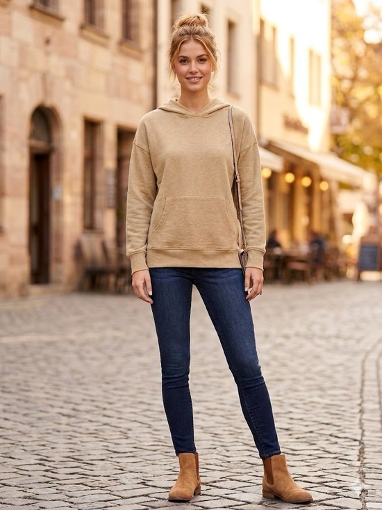 Seven7 Tops - NWT Seven7 Safari Mixed Media Hoodie in Beige